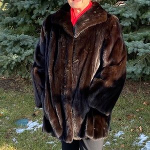 Dark Brown Mink Fur Jacket Coat